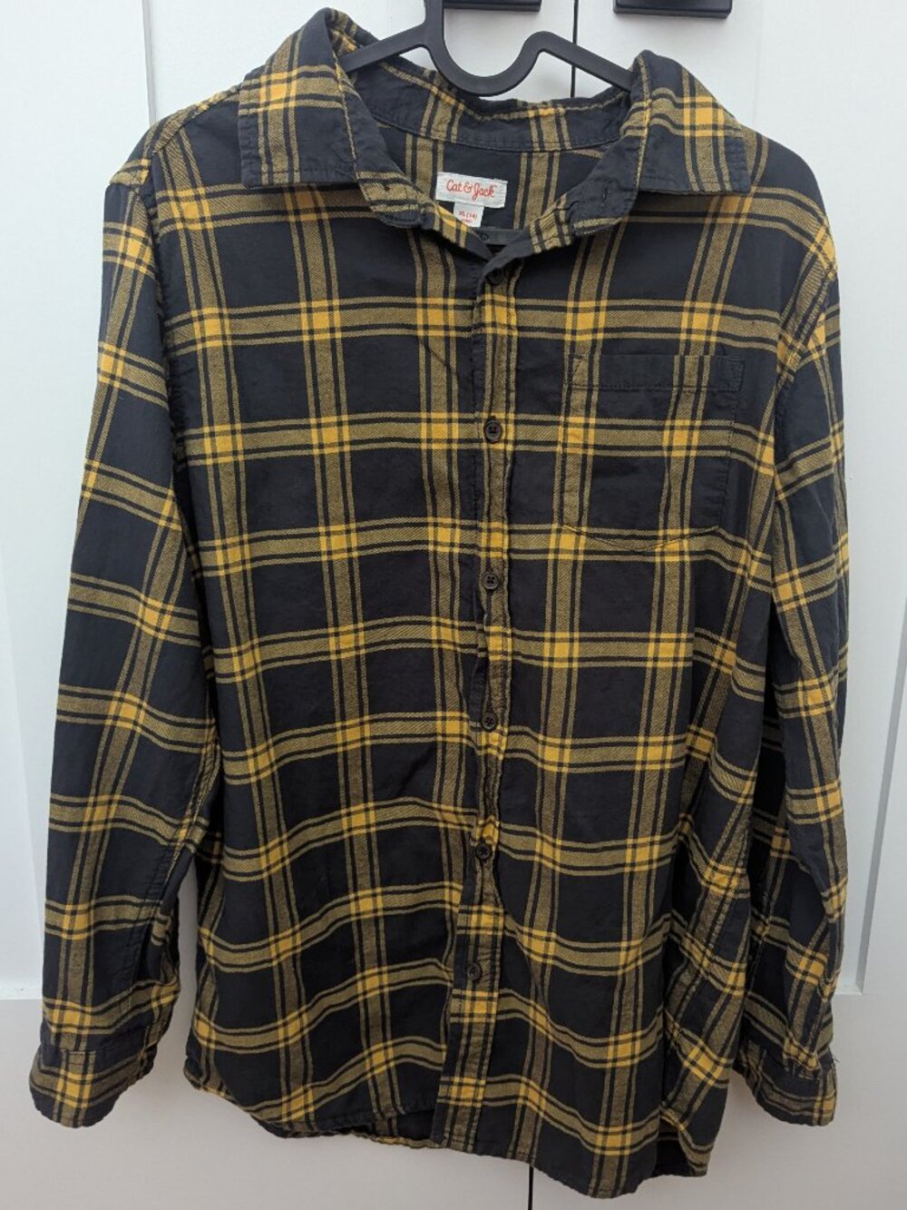 Cat & Jack Button Down Flannel Shirt Size XL 14 Husky